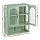 Artiss Wall Mounted Buffet Cabinet Set of 2 3-Tier Fluted Glass Storage Sage Green with Adjustable Shelf