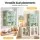 Artiss Wall Mounted Buffet Cabinet Set of 2 3-Tier Fluted Glass Storage Sage Green with Adjustable Shelf