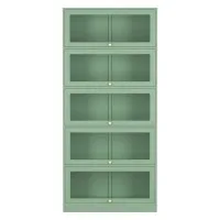 Artiss Elia Buffet Sideboard Metal Storage Cabinet with Mesh Doors and 5-Tier Shelves Adjustable Feet Light Green