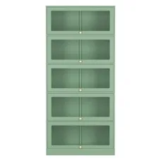 Artiss Elia Buffet Sideboard Metal Storage Cabinet with Mesh Doors and 5-Tier Shelves Adjustable Feet Light Green