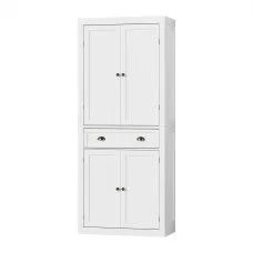 Artiss Buffet Sideboard Cupboard MDF White 76.5x41x184cm - Stylish Storage with Drawers & Shelves, Easy Assembly