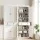 2 Artiss 6-Tier Buffet Sideboard Cabinet White MDF Tallboy Pantry Cupboard with Drawer and Anti-Tip Strap