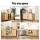 Artiss 150CM Pine Buffet Sideboard Cabinet - Faux Drawers, Glass Doors, Adjustable Shelves, Metal Knobs, Anti-Tip Kit