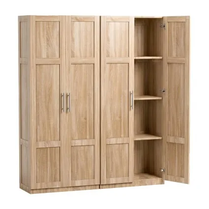 Artiss Pine 2x Buffet Sideboard Cabinet 180cm High Kitchen Storage with Shaker Doors and Adjustable Shelves
