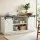 Artiss 150cm White Buffet Sideboard Cabinet - Rustic MDF Design with Sliding Barn Doors, 2-Tier Shelves & Anti-Tip Kit
