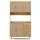 Artiss Rattan Buffet Sideboard Hutch - 180cm Pine Cabinet with Adjustable Shelves, Soft-Close Hinges, and Anti-Tip Kit