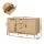 Artiss Rattan Buffet Sideboard, Real Rattan & Solid Wood Legs, 130x40x80cm, Oak Finish, Bohemian Style Storage Cabinet