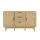 Artiss Rattan Buffet Sideboard, Real Rattan & Solid Wood Legs, 130x40x80cm, Oak Finish, Bohemian Style Storage Cabinet