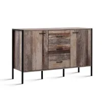 Artiss Buffet Sideboard, Wooden, Dark Grey, 123x39x79cm, Eco-Friendly, Modern Design, Ample Storage, Easy Assembly