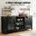 Artiss Buffet Sideboard, Particle Board, 160cm x 39cm x 76cm, Black, Adjustable Shelves, Modern Dining Storage