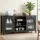 Artiss Buffet Sideboard, Particle Board, 160cm x 39cm x 76cm, Black, Adjustable Shelves, Modern Dining Storage