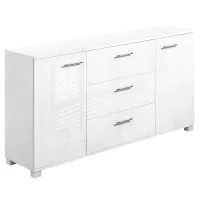 Artiss Buffet Sideboard, MDF/Particle Board, 138x35x74cm, White, High Gloss Finish, Modern Storage Solution