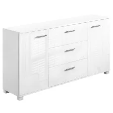 Artiss Buffet Sideboard, MDF/Particle Board, 138x35x74cm, White, High Gloss Finish, Modern Storage Solution