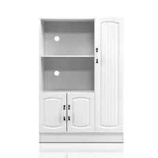 Artiss Buffet Sideboard, Particle Board, 80x38.5x120cm, White, Classic Provincial Style, Ample Storage, Easy Assembly