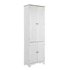 Artiss Berne Tall Cupboard, Eco-Friendly MDF, White, 60x30x183cm, Ample Storage, Easy Assembly, Elegant Design