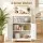 Artiss Set of 2 Two-Door Louvred Buffet Sideboards White 60cm x 30cm x 80cm with Adjustable Shelf Magnetic Door Catches