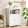 Artiss Set of 2 Two-Door Louvred Buffet Sideboards White 60cm x 30cm x 80cm with Adjustable Shelf Magnetic Door Catches