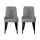 Artiss Set of 2 Grey Linen Fabric Dining Chairs - High Back, Thick Cushion, Powder-Coated Steel Legs, 46x57x90cm