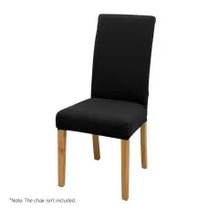Artiss 6x Black Dining Chair Covers, Stretch Spandex Slipcovers, Removable, Washable, Fits 38-45cm Seats