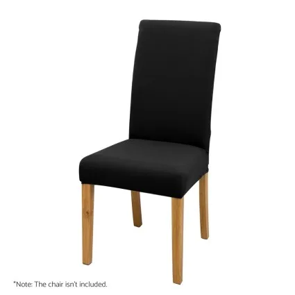 Artiss 6x Black Dining Chair Covers, Stretch Spandex Slipcovers, Removable, Washable, Fits 38-45cm Seats
