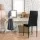 Artiss Set of 4 Black Leather Dining Chairs - Channel Tufted, Waterproof PVC Upholstery, Metal Legs, Easy Assembly