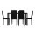 Artiss Modern Black 7-Piece Dining Set – 18mm MDF Table, PVC Chairs, Metal Frame, Easy Assembly, Water Resistant
