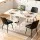 Artiss 5pc Foldable Dining Set Gateleg Table with 2 Drawers and 4 PU Leather Chairs Black White 150cm