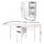 Artiss 5pc Foldable Dining Table and Chairs Set Black White 150cm Gateleg with Drawers and PU Chairs
