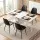 Artiss 5pc Foldable Dining Table and Chairs Set Black White 150cm Gateleg with Drawers and PU Chairs
