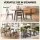 Artiss 5 Piece Dining Table and Chairs Set 60-120cm Extendable Drop Leaf Table Natural Brown and White