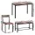 Artiss 4-Piece Rustic Brown Dining Table Set with Bench & Chairs, MDF & Metal Frame, Space-Saving, Versatile Design