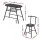 Artiss 3PC Black Marble Dining Set with Wine Rack - Compact Bistro Table with 2 Chairs, Modern Oval Design, Space-Saving