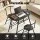 Artiss 3PC Black Marble Dining Set with Wine Rack - Compact Bistro Table with 2 Chairs, Modern Oval Design, Space-Saving