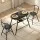 Artiss 3PC Black Marble Dining Set with Wine Rack - Compact Bistro Table with 2 Chairs, Modern Oval Design, Space-Saving
