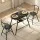 Artiss 3PC Black Marble Dining Set with Wine Rack - Compact Bistro Table with 2 Chairs, Modern Oval Design, Space-Saving