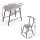 Artiss 3-Piece Oval Dining Table Set with Wine Rack, Black Marble/Grey/Natural White, Space-Saving Bistro Design