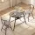 Artiss 3-Piece Oval Dining Table Set with Wine Rack, Black Marble/Grey/Natural White, Space-Saving Bistro Design