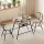 Artiss 3-Piece Oval Dining Table Set with Wine Rack, Black Marble/Grey/Natural White, Space-Saving Bistro Design