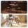 Artiss 3-Piece Oval Dining Table Set with Wine Rack, Black Marble/Grey/Natural White, Space-Saving Bistro Design