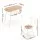 Artiss 3-Piece Oval Dining Table Set 2-Seater with Wine Rack Natural White