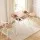 Artiss 3-Piece Oval Dining Table Set 2-Seater with Wine Rack Natural White