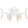Artiss 5 Piece Dining Set – 100cm Round White Table with Solid Beech Wood Legs and 4 Modern White Chairs, MDF Top