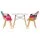 Artiss 3 Piece Dining Set – 90cm Round MDF Table with Solid Beech Wood Legs and 2 Fabric Chairs, Mid Century Style