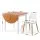 Artiss 5PCS Drop‑Leaf Dining Table and 4 Chairs Set 75–110cm Semi‑Circle Pine White Compact Dining Room