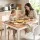 Artiss 5PCS Drop‑Leaf Dining Table and 4 Chairs Set 75–110cm Semi‑Circle Pine White Compact Dining Room