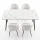 Artiss 5-Piece Dining Set 150cm Marble Effect Table with 4 White Sherpa Chairs Thick 25mm Top Metal Legs