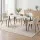 Artiss 5-Piece Dining Set 150cm Marble Effect Table with 4 White Sherpa Chairs Thick 25mm Top Metal Legs