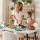 Artiss 5-Piece Dining Set 150cm Marble Effect Table with 4 White Sherpa Chairs Thick 25mm Top Metal Legs