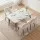 Artiss 5-Piece Dining Table and Chairs Set 150cm Marble Effect White Table with 4 Sherpa Chairs 25mm Top