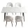 Artiss 5-Piece Dining Table and Chairs Set 150cm Marble Effect White Table with 4 Sherpa Chairs 25mm Top